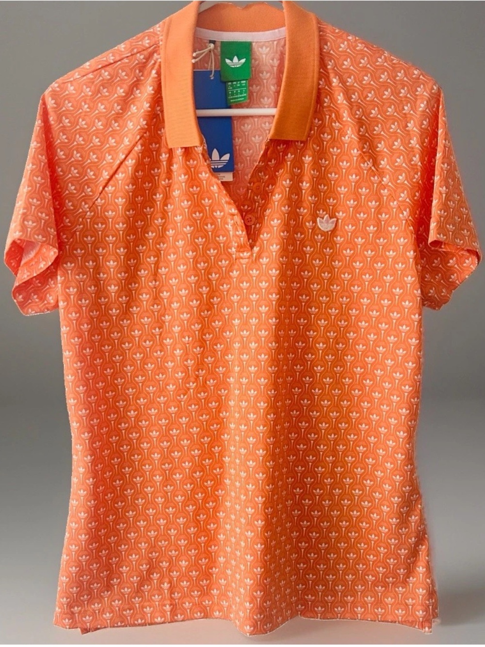 Adidas Women’s Polo Golf Shirt Orange W/White Logos KE7775 Large